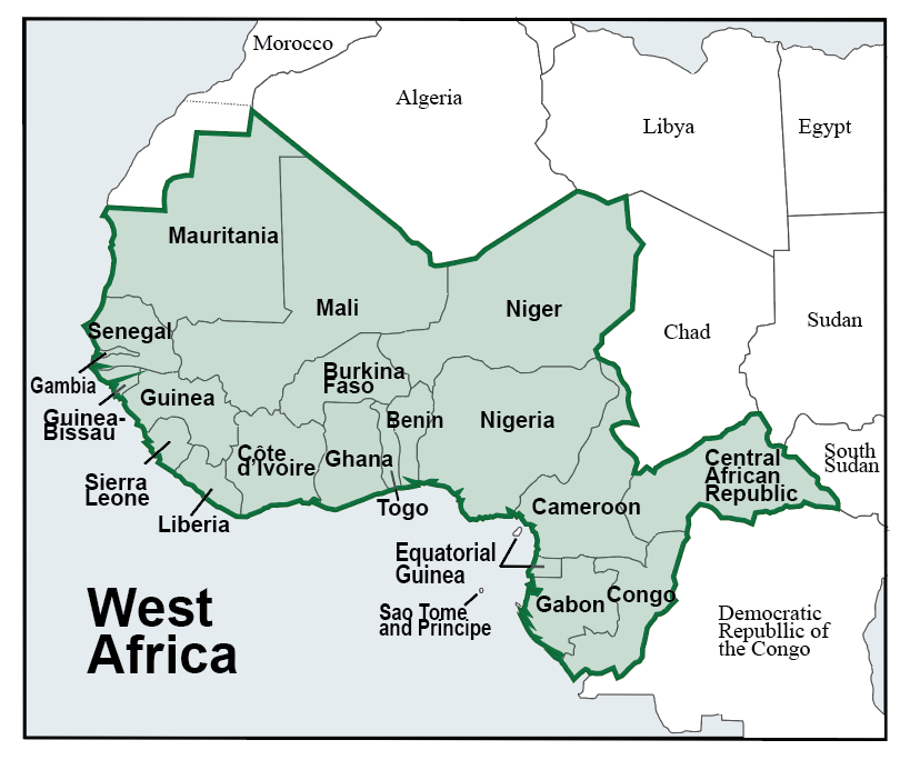 West Africa map