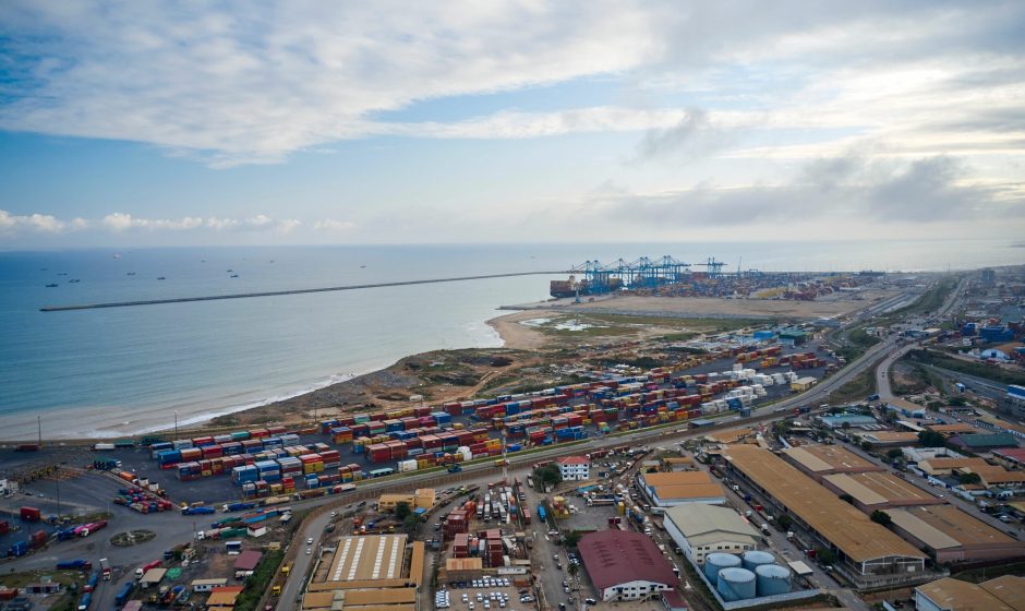An aerial view of Tema port in Ghana