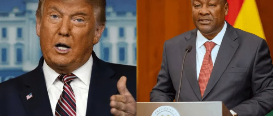 FIFA World Cup 2026 US visa Ghana article image showing Donald Trump and John Mahama