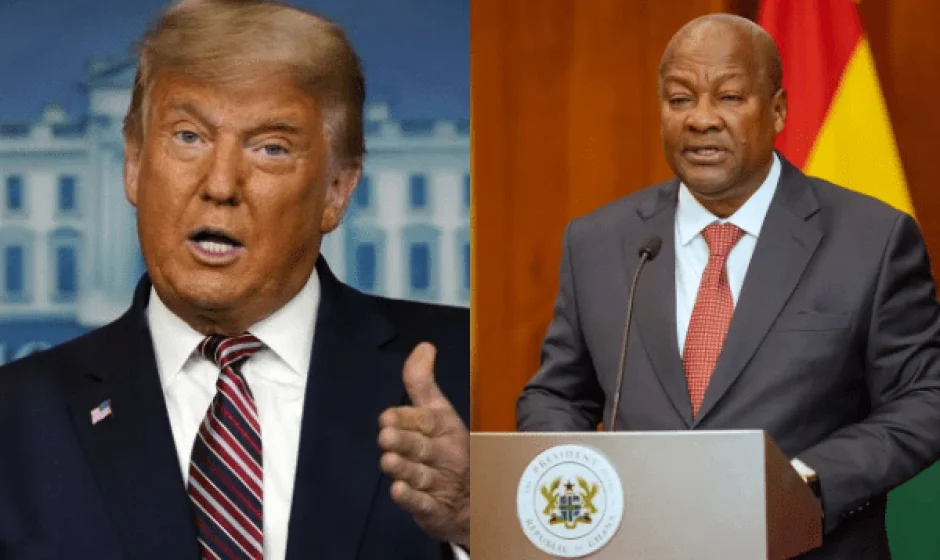 FIFA World Cup 2026 US visa Ghana article image showing Donald Trump and John Mahama
