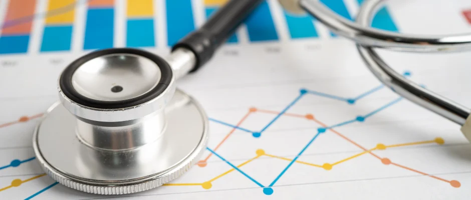 Ghana healthcare data analysis with stethoscope and medical chart