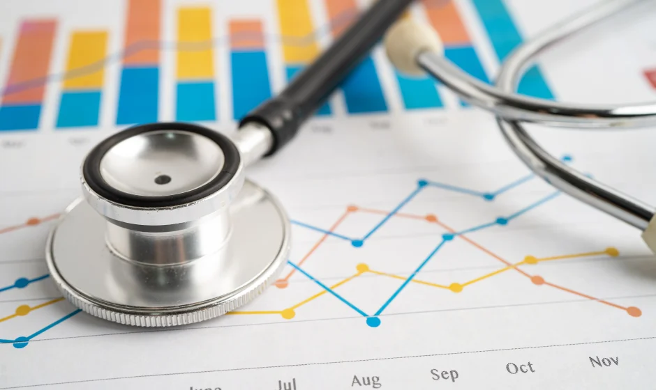 Ghana healthcare data analysis with stethoscope and medical chart