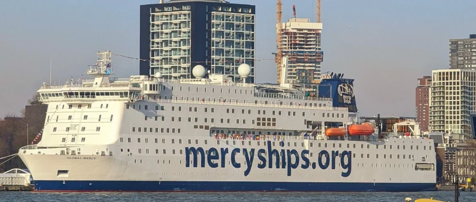 Global Mercy hospital ship providing free surgery in Ghana at Tema Port