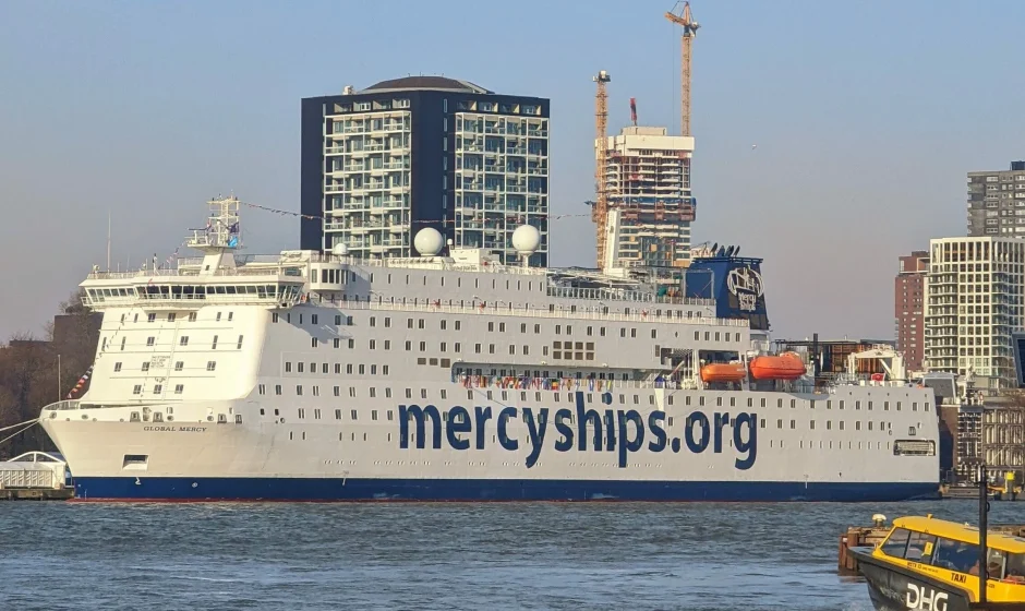 Global Mercy hospital ship providing free surgery in Ghana at Tema Port
